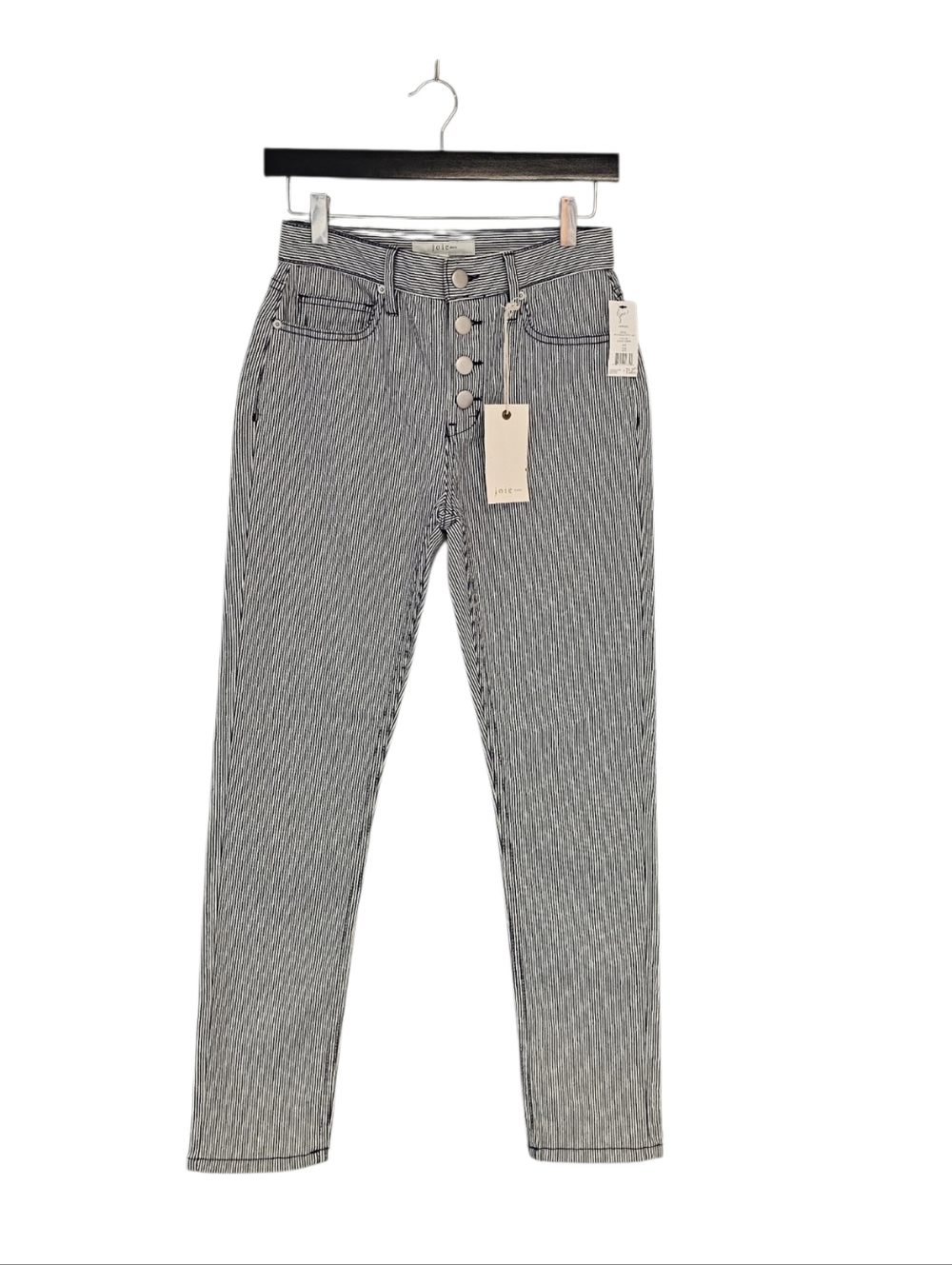 Joie Aerindis Cadet Stripe Straight Leg Button Jeans Size 24 NWT
